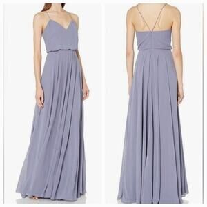 Jenny Yoo Anthropologie Inesse Maxi Dress Gown Perry Size 4 Chiffon Formal‎
